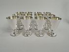 Set of 12 Cartier Midcentury Classical Sterling Silver Aperitif Cups