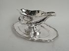 Antique French Belle Epoque Classical Gravy Boat on Stand