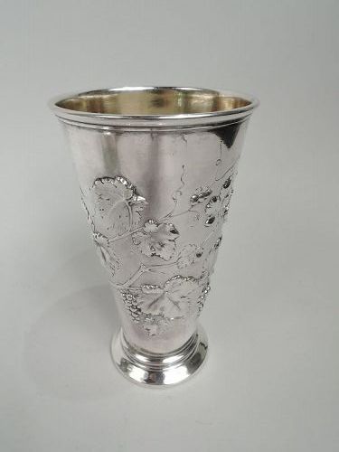 Antique German Silver Wine Cup with Fruiting Grapevine