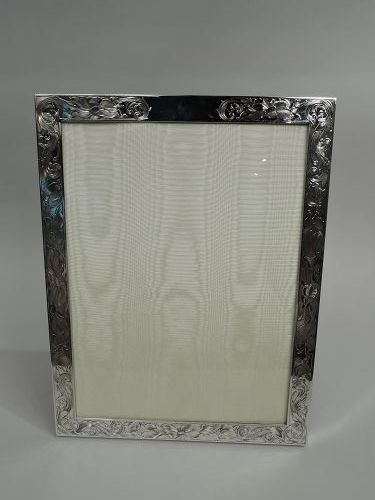 Large Antique American Art Nouveau Sterling Silver Picture Frame