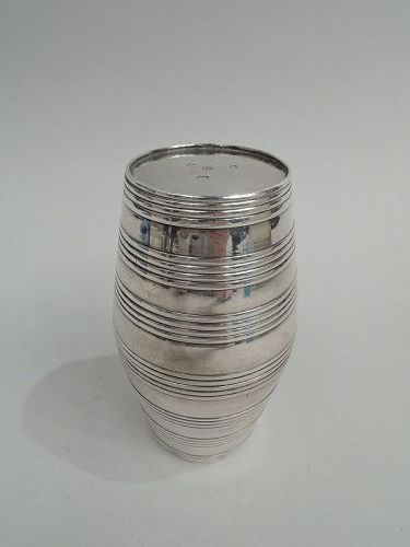 Rare English Georgian Sterling Silver Double Barrel Cup 1770