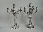 Pair of French Belle Epoque Silver 5-Light Candelabra by Linzeler