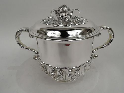 Antique English Edwardian Sterling Silver Covered Urn Trophy 1908