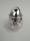 Antique Kerr Sterling Silver Humpty Dumpty Nest Egg Coin Box