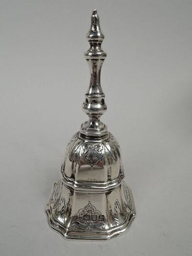 Pretty Antique English Victorian Classical Sterling Silver Bell 1896