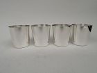 Set of 4 Tiffany American Midcentury Modern Sterling Silver Tumblers