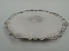 English Georgian Sterling Silver Salver Tray by Abercromby 1741