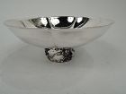 Pretty Art Nouveau Sterling Silver Petal Bowl with Pearls & Amethysts