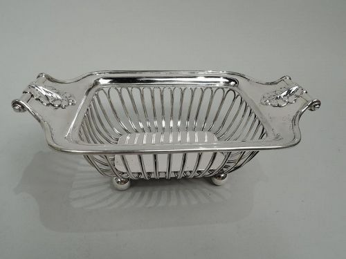 English Edwardian Neoclassical Sterling Silver Bowl by Garrard in 1908