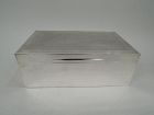 Large Antique English Art Deco Sterling Silver Cigar Box 1930