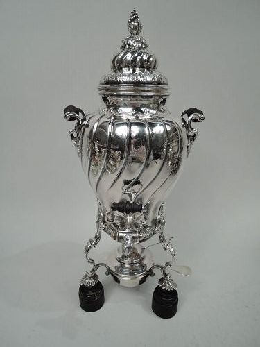 Antique French Belle Epoque Classical Silver Tea Urn