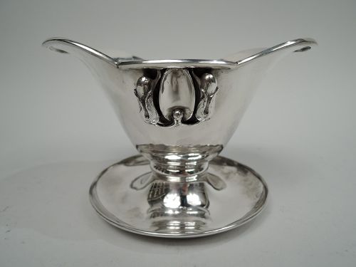 Carl Poul Petersen Danish Modern Hand Hammered Sauce Bowl on Stand