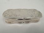 Antique English Victorian Classical Sterling Silver Snuffbox 1896