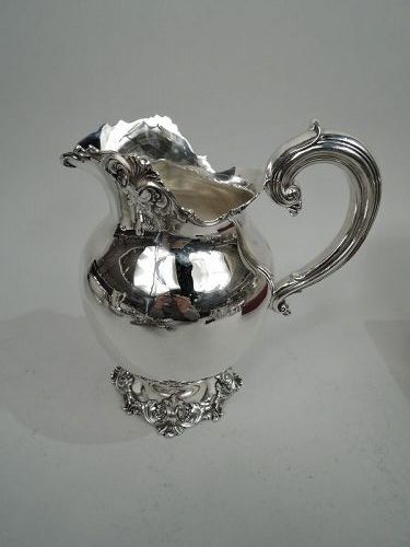 Antique American Edwardian Classical Sterling Silver Water Pitcher