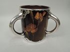 Rookwood Art Nouveau Craftsman Silver Overlay Loving Cup with Flowers