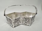Antique Japanese Meiji Art Nouveau Silver Basket