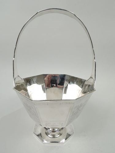 American Edwardian Modern Regency Sterling Silver Basket