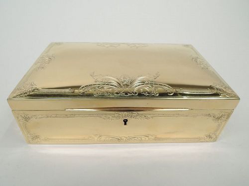 Edwardian Classical Silver Gilt Jewelry Box by Ahrendt & Kautzman