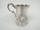 Antique English Victorian Sterling Silver Christening Mug 1853