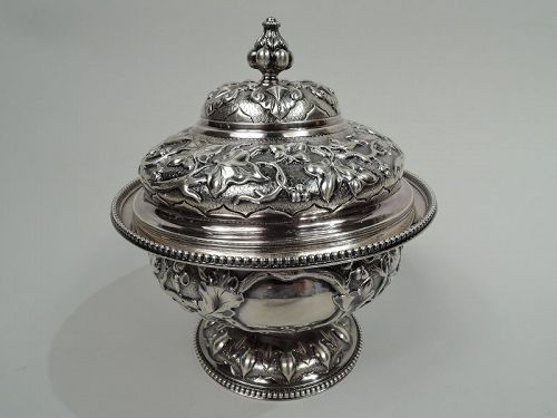 Early Tiffany Victorian Classical Sterling Silver Covered Bowl