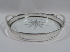 Antique American Edwardian Neoclassical Sterling Silver and Glass Tray
