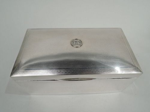 English Modern Sterling Silver Cigar Box 1919