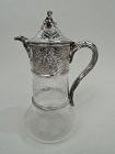 Antique English Victorian Glass and Sterling Silver Decanter 1876