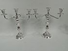 Pair of Kirk Traditional Baltimore Repousse 3-Light Candelabra