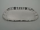 Cartier Chippendale Sterling Silver Rectangular Piecrust Tray