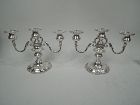 Pair of Reed & Barton Francis I Low 3-Light Candelabra 1950