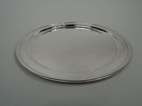 Tiffany Large & Modern Sterling Silver Round 15-Inch Serving Tray