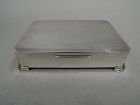 English Art Deco Sterling Silver Box 1955