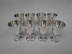 Set of 8 Antique Tiffany Art Deco Sterling Silver Cocktail Cups