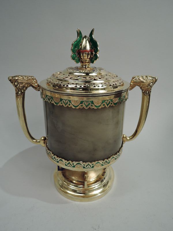 Antique French Belle Epoque Classical Silver Tea Urn (item #1472223)
