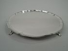 Antique English Neoclassical Sterling Silver Salver Tray by Crichton