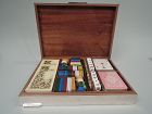 Italian Large & Modern Silver Game Box with Cards, Chips & Dice
