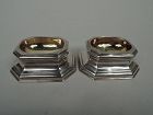 Pair of English Georgian Sterling Silver Open Salts 1731