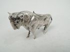 Antique German Silver Shaggy Boy Beast Bull Cow Creamer