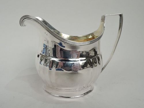 Antique English Georgian Neoclassical Sterling Silver Creamer 1803