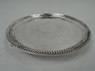 Antique English Victorian Classical Sterling Silver Salver Tray 1867