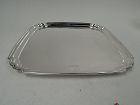 Antique English Georgian Sterling Silver Square Cartouche Tray 1927