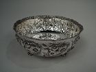 Antique Tiffany Victorian Repousse Sterling Silver Bowl C 1887