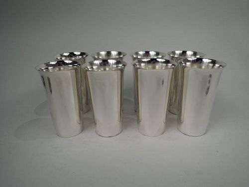 Set of 8 Fisher American Midcentury Modern Sterling Silver Highballs