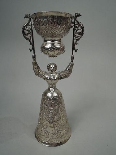 Antique German Silver Jungfrau Wedding Cup