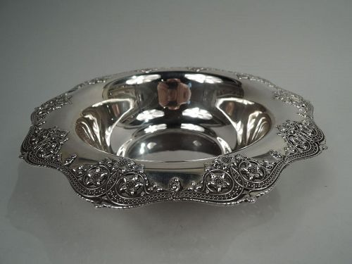 Tiffany American Edwardian Classical Bowl with Flowers & Roundels