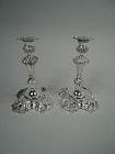 Pair of Irish Georgian Sterling Silver Shell & Mask Candlesticks 1969