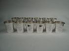 Set of 12 Maryland Midcentury Yacht Club Trophy Tumblers with Burgee