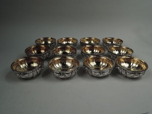 Set of 12 Reed & Barton Louis XV Sterling Silver Dessert Bowls 1929