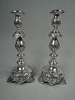 Pair of Antique Russian Silver Candlesticks C 1882