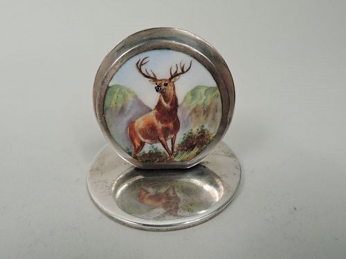 English Edwardian Solitary Stag Place Card Holder for Solo Dining